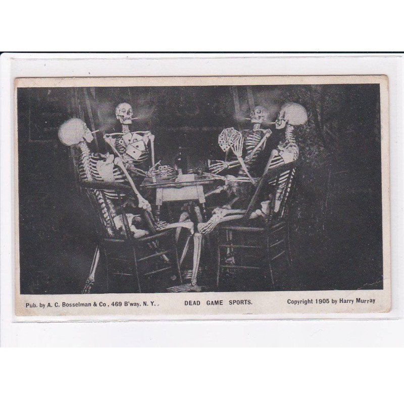 SURREALISME : Dead Game Sports - joueurs de cartes (squelette - mort - cartes à jouer) - bon état