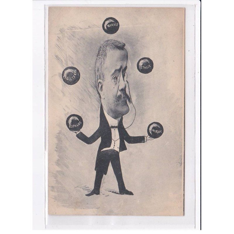 SURREALISME PHOTOMONTAGE :  politique - imprimeur Texier (caricature - jongleur - Russie) - très bon état