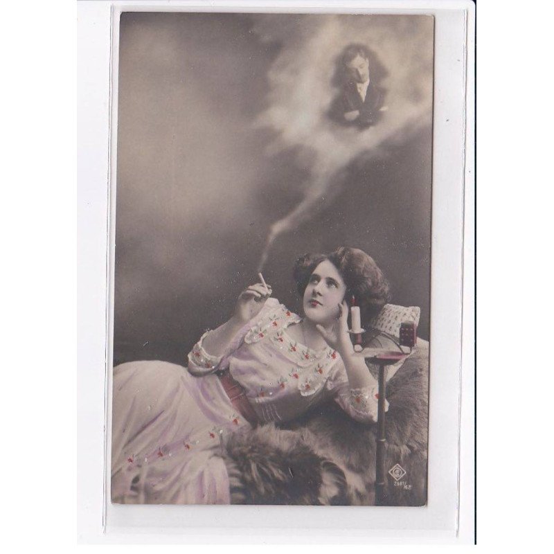 SURREALISME / FANTAISIE : couple (fumée - cigarette) - très bon état