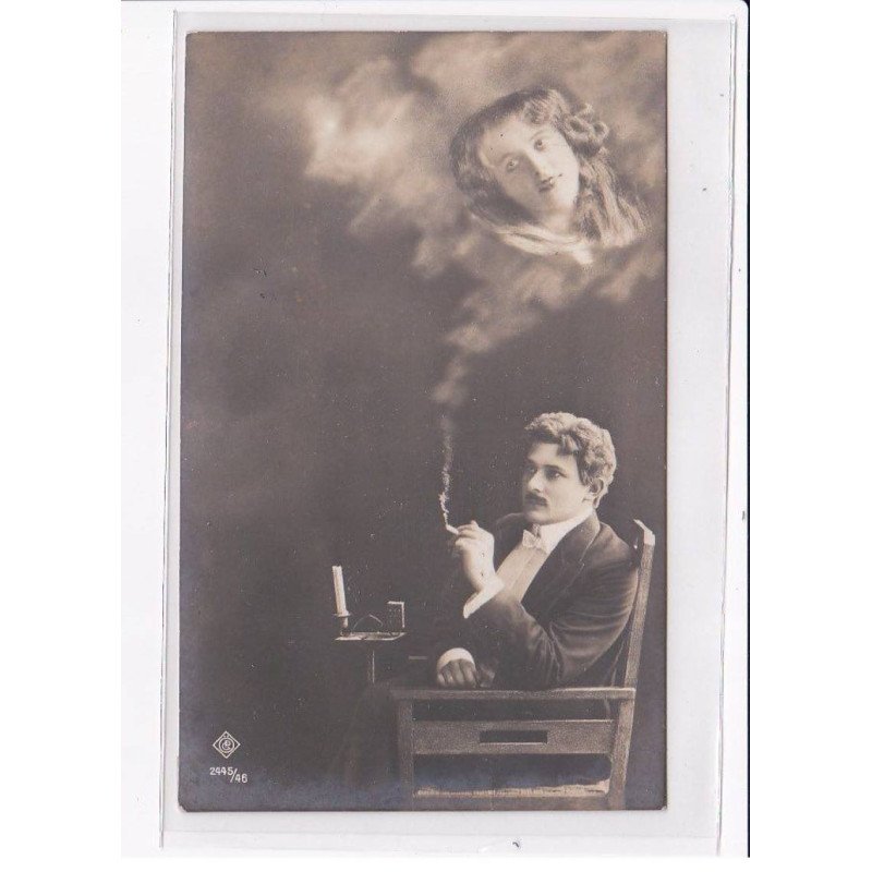 SURREALISME / FANTAISIE : couple (fumée - cigarette) - très bon état