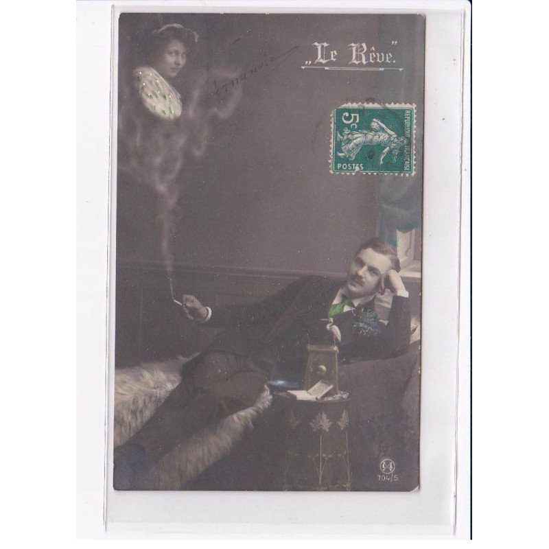SURREALISME / FANTAISIE : couple (fumée - cigarette) - très bon état