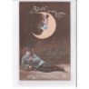 SURREALISME / FANTAISIE : couple (fumée - cigarette - lune) - très bon état