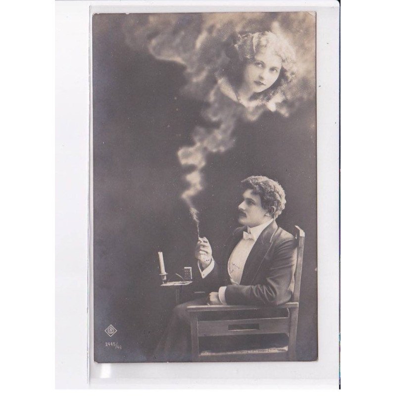 SURREALISME / FANTAISIE : couple (fumée - cigarette) - très bon état
