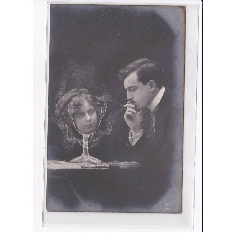 SURREALISME / FANTAISIE : couple (fumée - cigarette) - très bon état