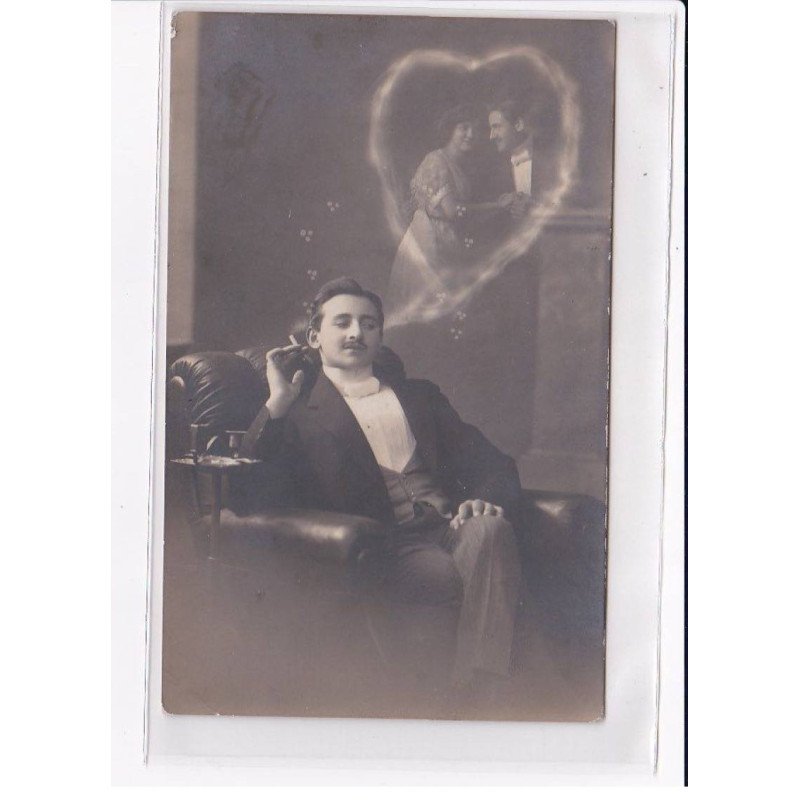SURREALISME / FANTAISIE : couple (fumée - cigarette) - très bon état