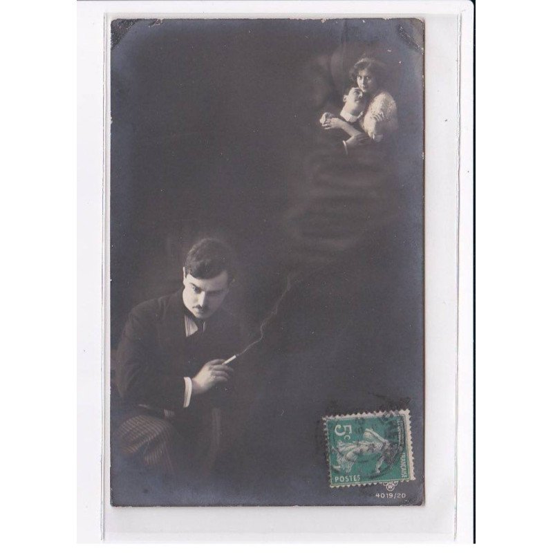 SURREALISME / FANTAISIE : couple (fumée - cigarette) - très bon état