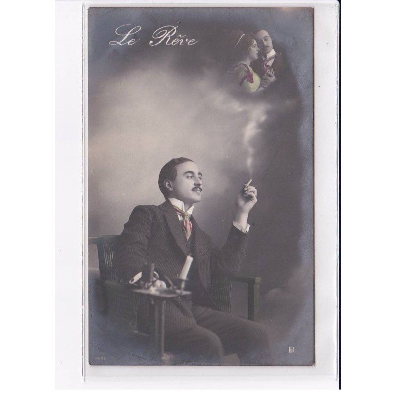 SURREALISME / FANTAISIE : couple (fumée - cigarette) - très bon état