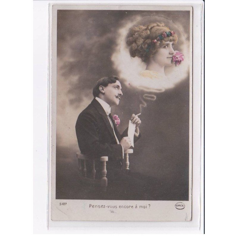 SURREALISME / FANTAISIE : couple (fumée - cigarette) - très bon état