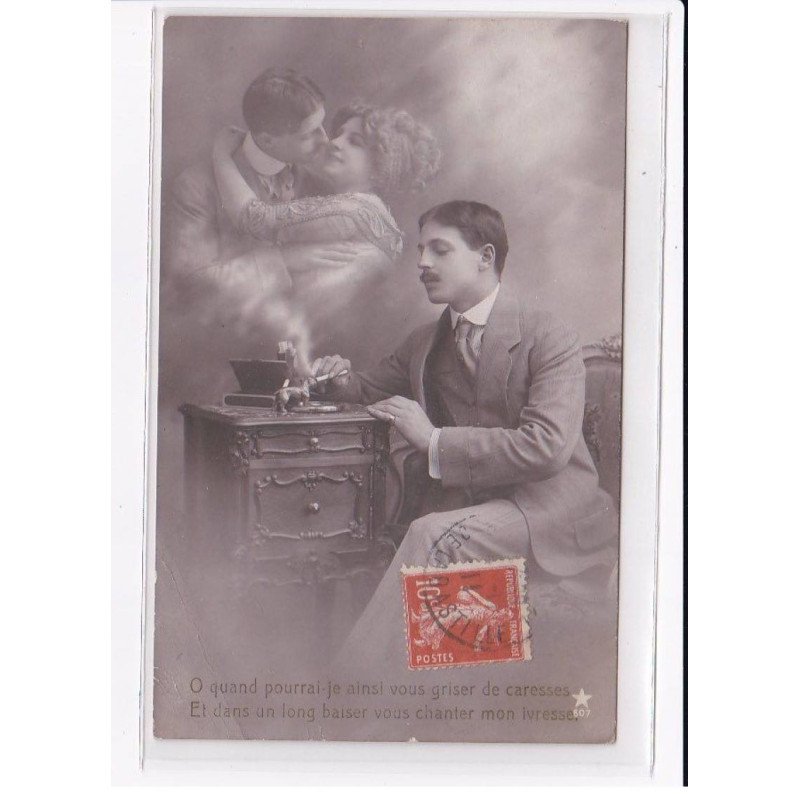 SURREALISME / FANTAISIE : couple (fumée - cigarette) - très bon état