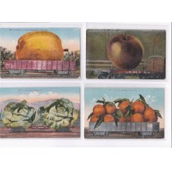 SURREALISME / photomontage : lot de 17 cartes postales de fruits géants ! (giants fruits Mitchell) - très bon état