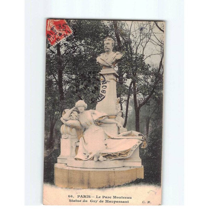 PARIS: Le Parc Montceau, Statue du Guy de Maupassant - état