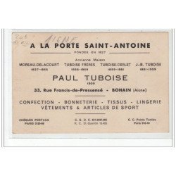 BOHAIN - A la Porte Saint Antoine - Confection, bonneterie, tissus - très bon état