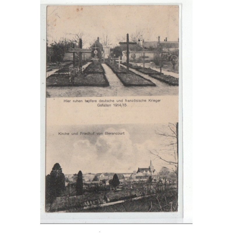 BLERENCOURT - Guerre 1914/15 - Cimetière militaire - l'église - état