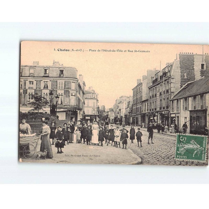 CHATOU : Place de l'Hôtel de Ville et rue Saint-Germain - très bon état