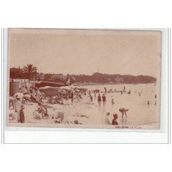 JUAN LES PINS - La plage - CARTE PHOTO - très bon état