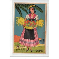 CANNES - SYSTEME - """"Avec ces jolies fleurs, je vous envoie les plus belles vues de Cannes"""" - très bon état