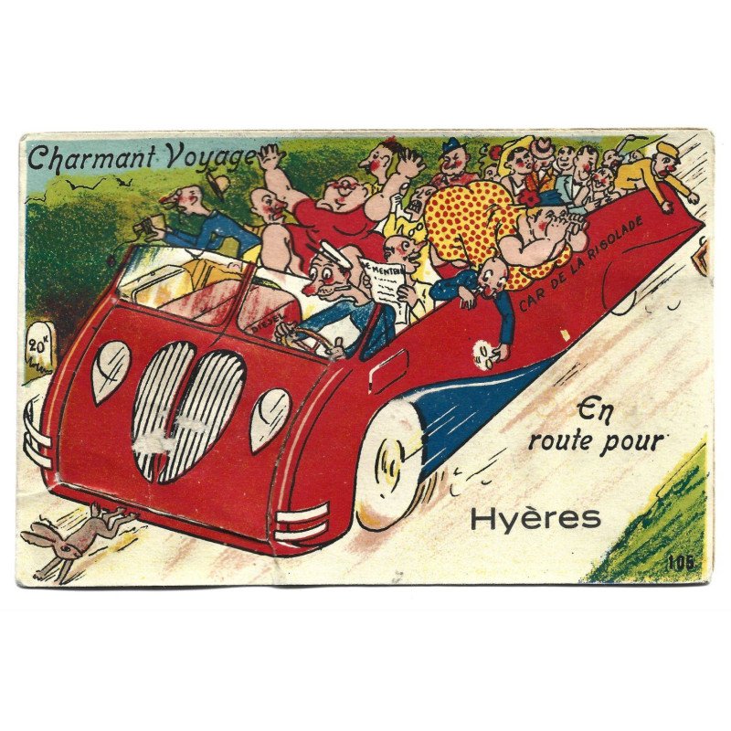 HYERES : Carte Souvenir, système dépliant - état