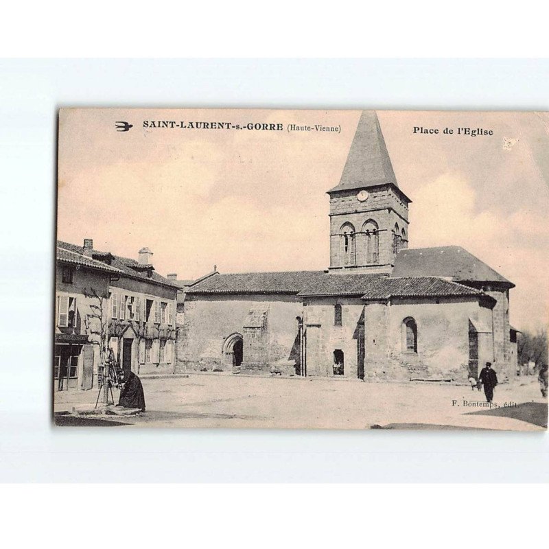 SAINT LAURENT SUR GORRE : Place de l'Eglise - état