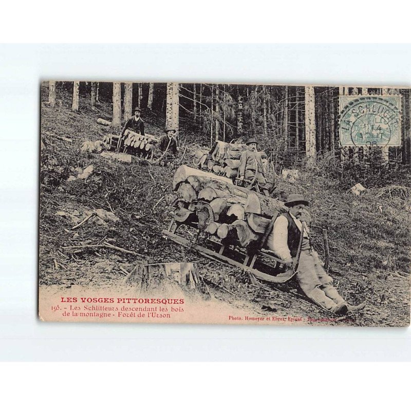 Les Schlitteurs descendant les bois de la Montagne, forêt de l'Urson - état Les Schlitteurs descendant les bois de la Montagne, forêt de l'Urson - état