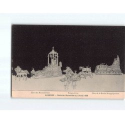 AUXERRE : Retraite illuminé du 2 Août 1908, Char des Mandolinistes, Bouquetières, La ruche Bourguignonne - très bon état
