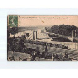 VILLENEUVE SAINT GEORGES : Panorama de la Seine et du pont suspendu, vue sur Ablon - état