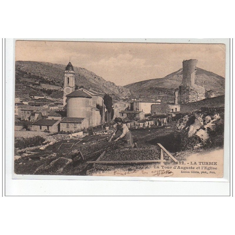 LA TURBIE - La tour d'Auguste et l'église - très bon état LA TURBIE - La tour d'Auguste et l'église - très bon état