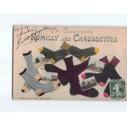 ROMILLY : Carte Souvenir, les Chaussettes - très bon état