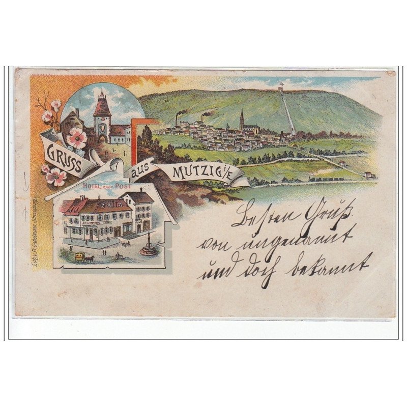 Gruss aus MUTZIG - état (déchirure et timbre décollé) Gruss aus MUTZIG - état (déchirure et timbre décollé)