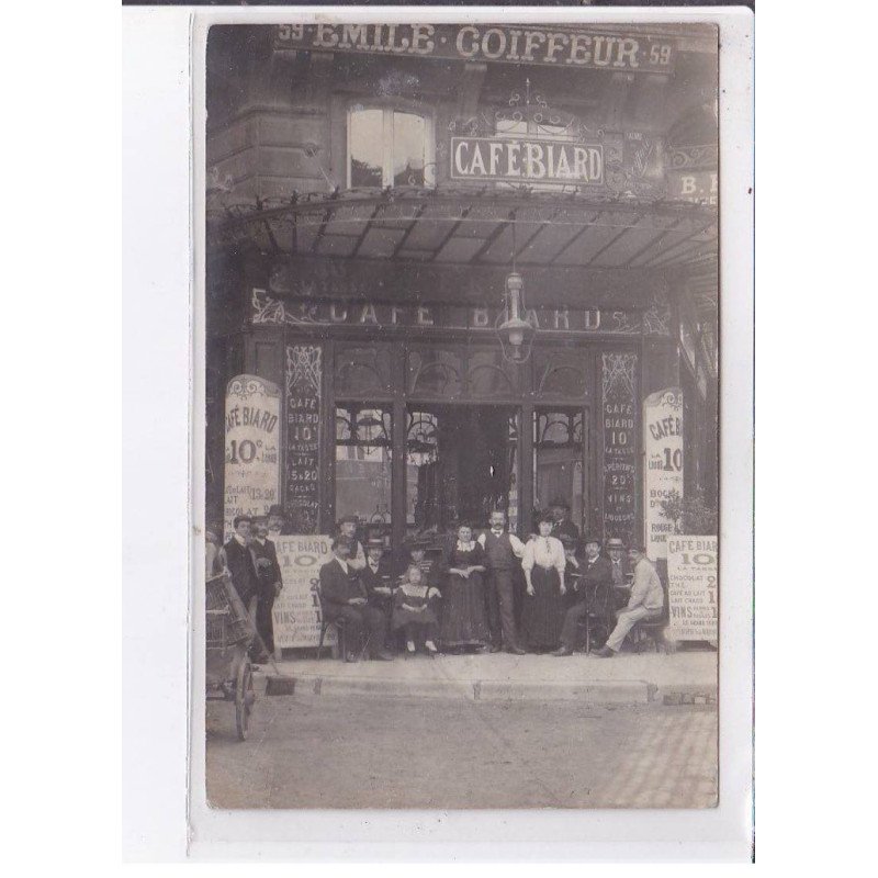 PARIS: à localiser émile coiffeur, café biard - très bon état