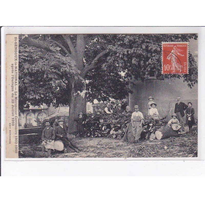 SAINT-GENGOUX-le-NATIONAL: le maronnier centenaire 1802 1910 après l'ouragan de 1910, arbre, bois - très bon état