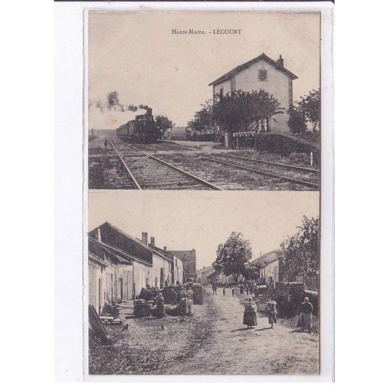 LECOURT: agre, scène de village - très bon état