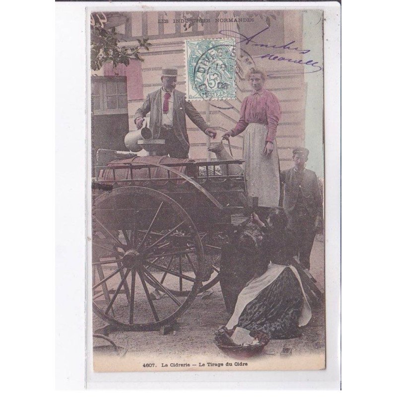 CALVADOS: la cidrerie, le tirage du cidre, rare en couleur - très bon état