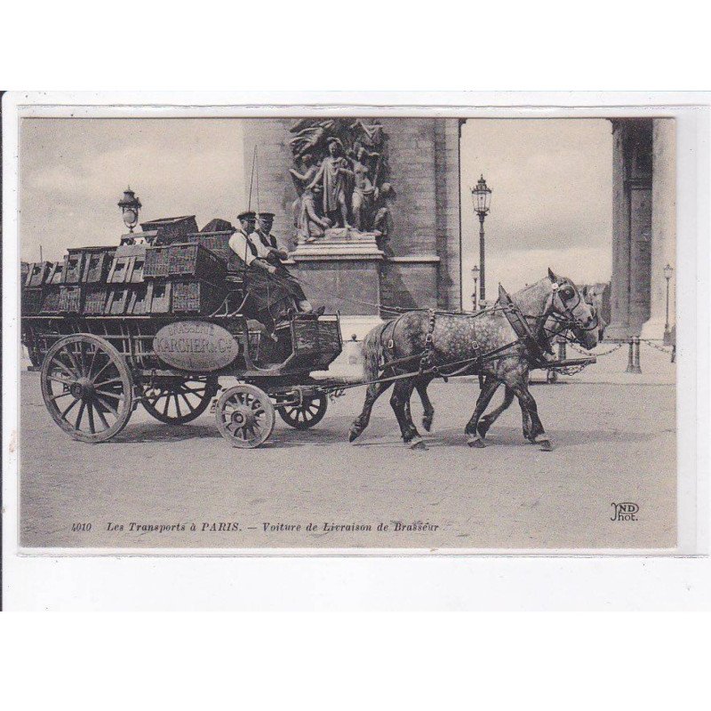 PARIS: les transports à paris, voiture de livraison de brasseur (brasserie) - très bon état