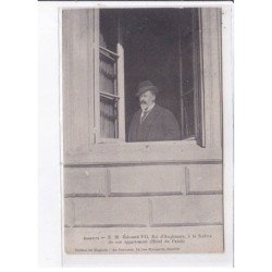 BIARRITZ: Edouard VII, roi d'angleterre à la fenêtre de son appartement hôtel du palais - très bon état