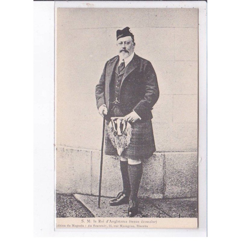 BIARRITZ: Edouard VII, roi d'angleterre, tenue d'écossais - très bon état BIARRITZ: Edouard VII, roi d'angleterre, tenue d'écossais - très bon état