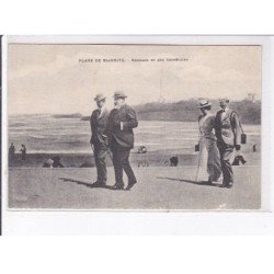 BIARRITZ: le roi d'angleterre Edouard VII et son secrétaire, plage de biarritz - très bon état