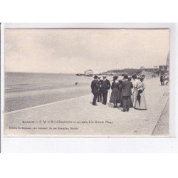 BIARRITZ: Edouard VII le roi d'angleterre et ses amis, à la grande plage - très bon état