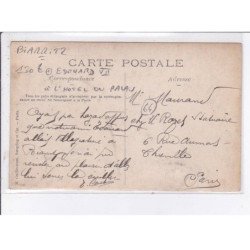 BIARRITZ: d'Edouard VII le roi d'angleterre à l'hôtel du palais - très bon état