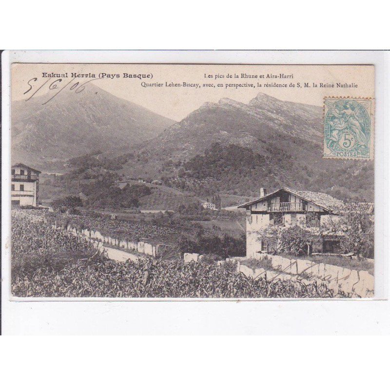 PYRENEES-ATLANTIQUE: eskual herria, quartier lehen-biscay avec en pespective résidence la Reine Nathalie - très bon état