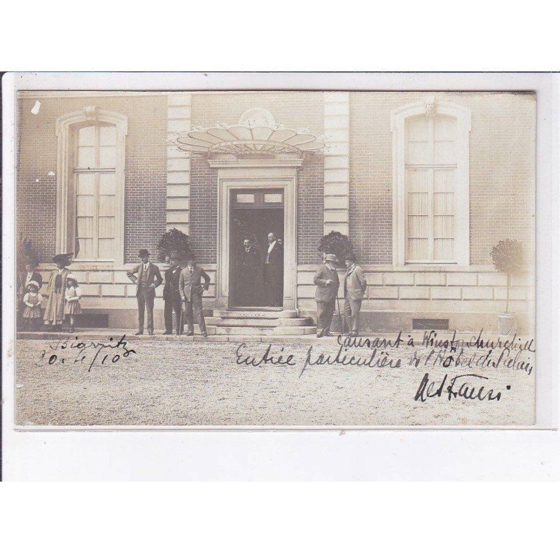 BIARRITZ: Roi d'angleterre Edouard VII et Winston Churchill à l'hôtel du palais - très bon état