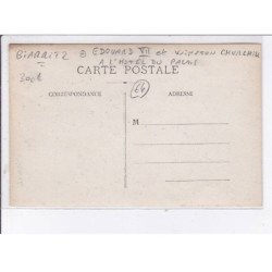 BIARRITZ: Roi d'angleterre Edouard VII et Winston Churchill à l'hôtel du palais - très bon état
