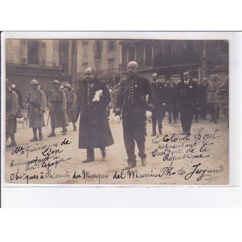 BIARRITZ: autographe de Jugand,(photographe), obseques du marquis del Muni - roi d'espagne Alphonse XIII - très bon état BIARRITZ: autographe de Jugand,(photographe), obseques du marquis del Muni - roi d'espagne Alphonse XIII - très bon état