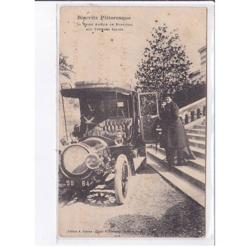 BIARRITZ: la reine Amélie de portugal aux thermes salins, automobile - état BIARRITZ: la reine Amélie de portugal aux thermes salins, automobile - état