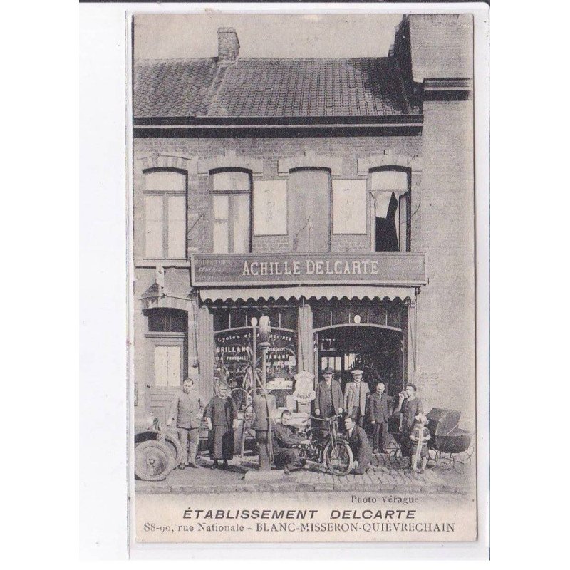 BLANC-MISSERON-QUIEVRECHAIN: établissement delcarte,88-90, rue nationale, moto - très bon état