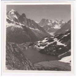 Photo 1936 de Lucien Gauthier : le lac Blanc (Chamonix) - format 17x17 cm papier épais (autographe - contresignée au dos