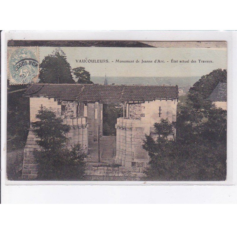 VAUCOULEURS: monument de jeanne d'arc, état actuel des travaux - état