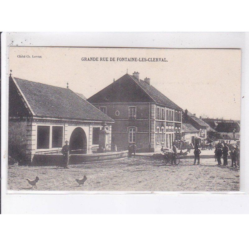 FONTAINE-les-CLERVAL: grande rue, scène de village - très bon état