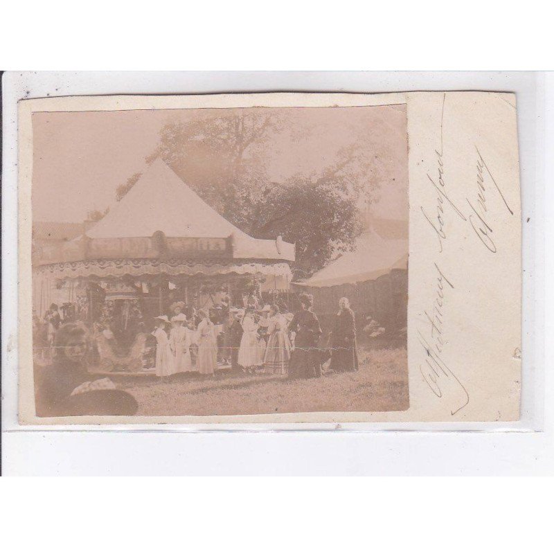 SAINT-VIT: fête, manège, photo collée sur CPA - très bon état