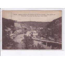 GUERLEDAN: station hydro électrique, vue générale, état des travaux du barrage - très bon état