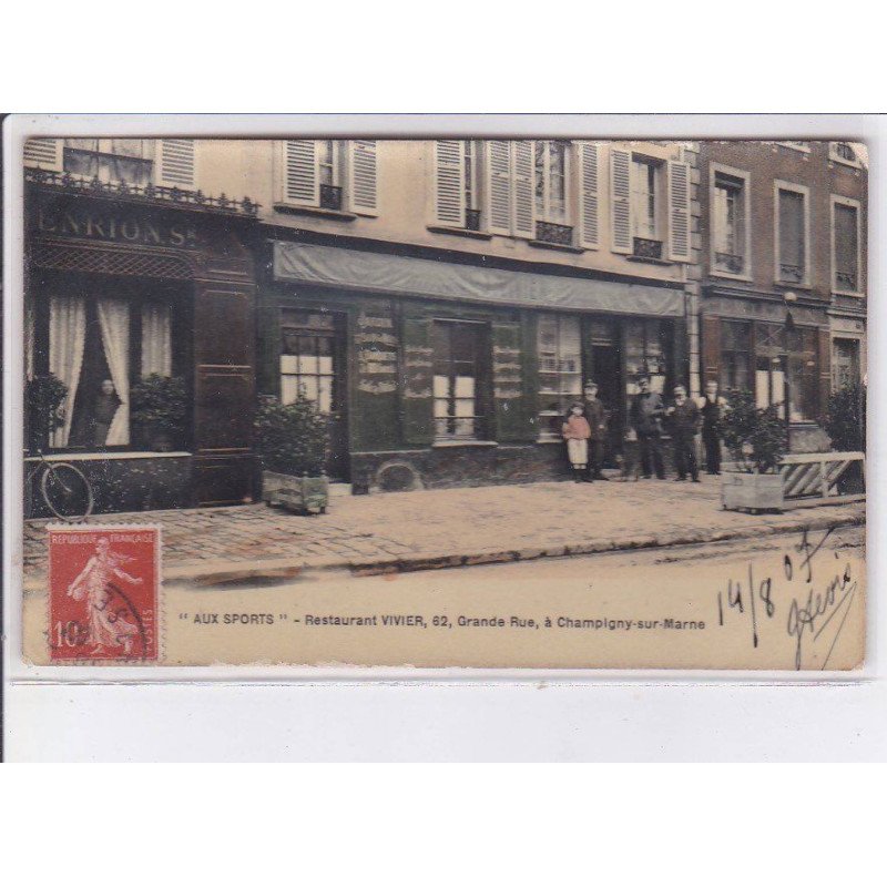 CHAMPIGNY-sur-MARNE: "aux sports" restaurant vivier 62 grande rue - très bon état